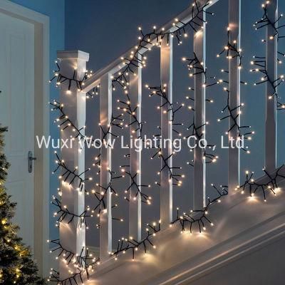 Chasing Cluster Light String Warm White Christmas Lights LED Firecracker Lights
