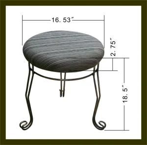 Upholstered Metal Frame Swivel Stool