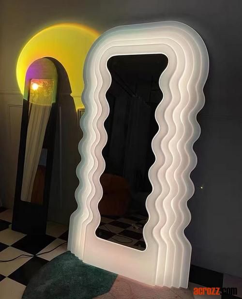 Hot Poltronova Ultrafragola Mirror New Modern Design LED Change Color Mirror Colorful Full-Body Dressing Wall Mirror