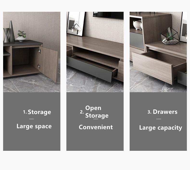 Beat Price Simple Design Light Silver Color Living Room Furniture Storage Drawers TV Stand