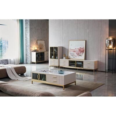 Wholesale Home Decorative TV Cabinet Coffee Table Modern Luxury Living Room Furniture Set