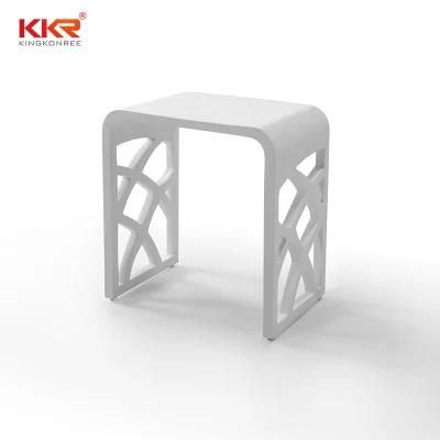 Kingkonree Resin Stone Bathroom Stool Solid Surface Chair and Stool for Toilet Stool