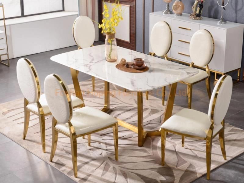 Foshan White Chair Stacking Modern Metal Hotel Restaurant Wedding Banquet Dining Furniture Table Chair