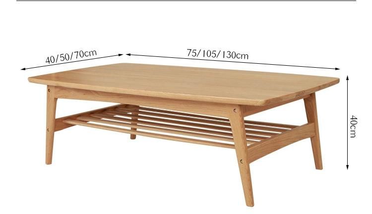 Nordic Simple White Oak Double-Layer All-Match Coffee Table