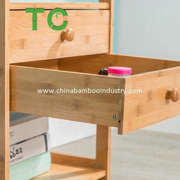 Bamboo Bedside Table Storage Cabinet Living Room End Table Storage Cabinet Bamboo Nightstand