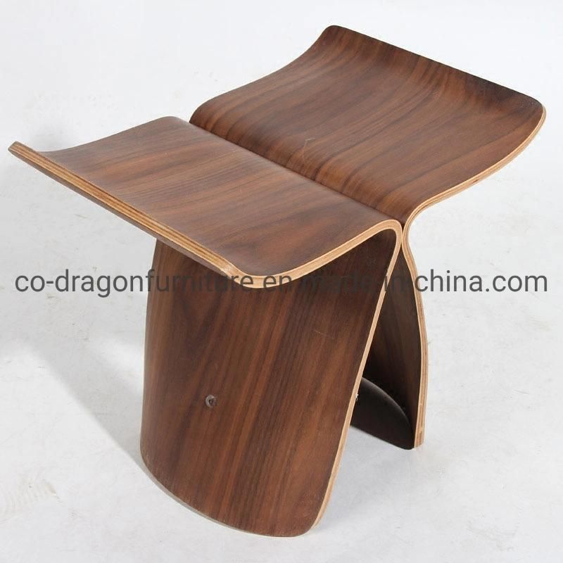 Hot Selling Modern Wooden Furniture Walnut Leisure Butterfly Garden Stool