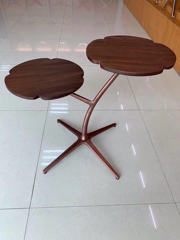 Luxury Tree Shape Designer 2 Top Aluminum Side Coffee Table