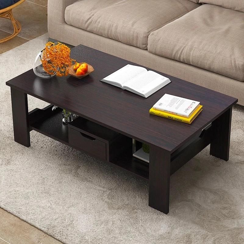 Simple Design Black Color Wooden Home Furniture Modern Side Coffee Table