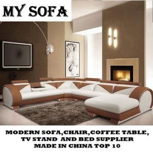 United States Style White Leather Sofa