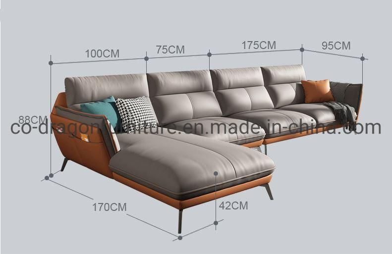 Modern Leather Sofa Set with L Shape for Livingroom Furniture