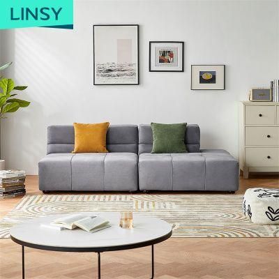 Wood Sponge Linsy Modern Furniture Grey Italian Modular Sofa Tbs022