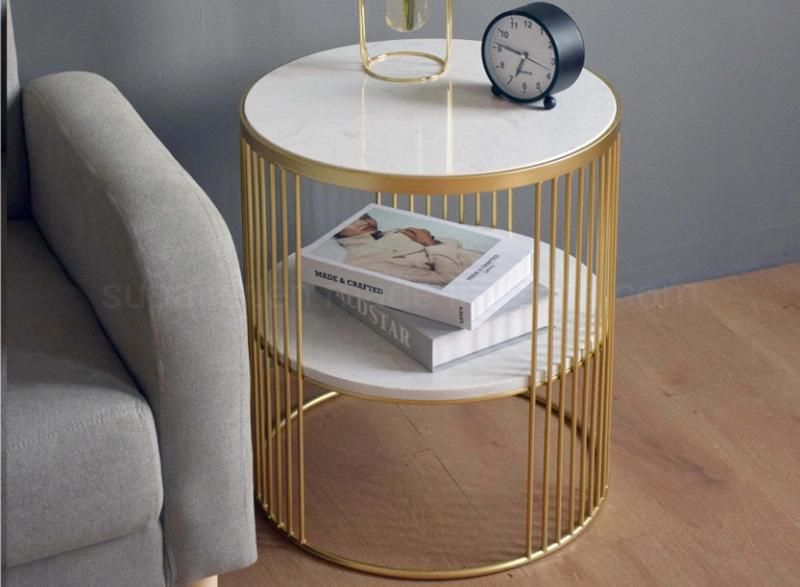 European Style Cage Design Sofa End Table for Home