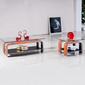 Tempered Glass All Match Coffee Table with Metal Leg 3066