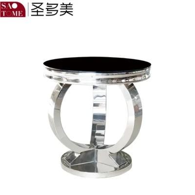 Hot Selling Fashion Living Room Furniture Black Glass Round End Table