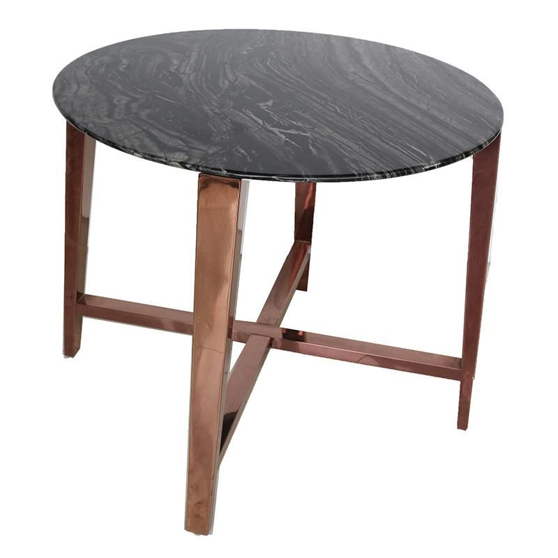 High Quality Coffee Round Marble Top Stainless Steel Gold Side Tea Tables