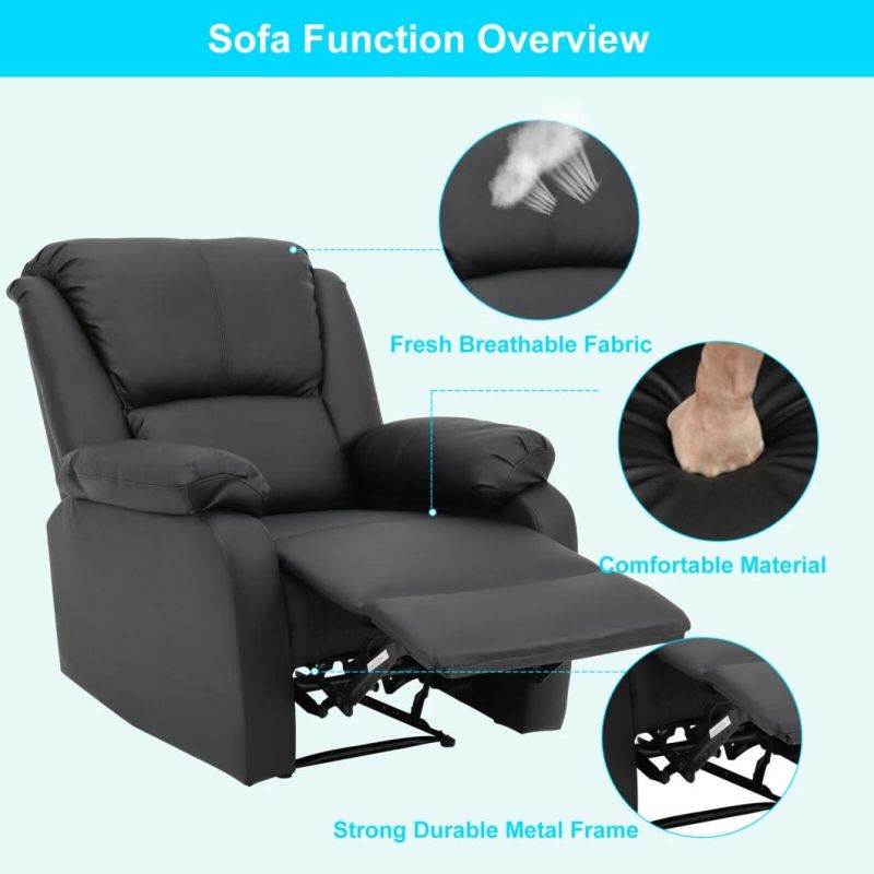 Jky Furniture Multi-Position Modern Design Style Leather Manual Recliner Chair