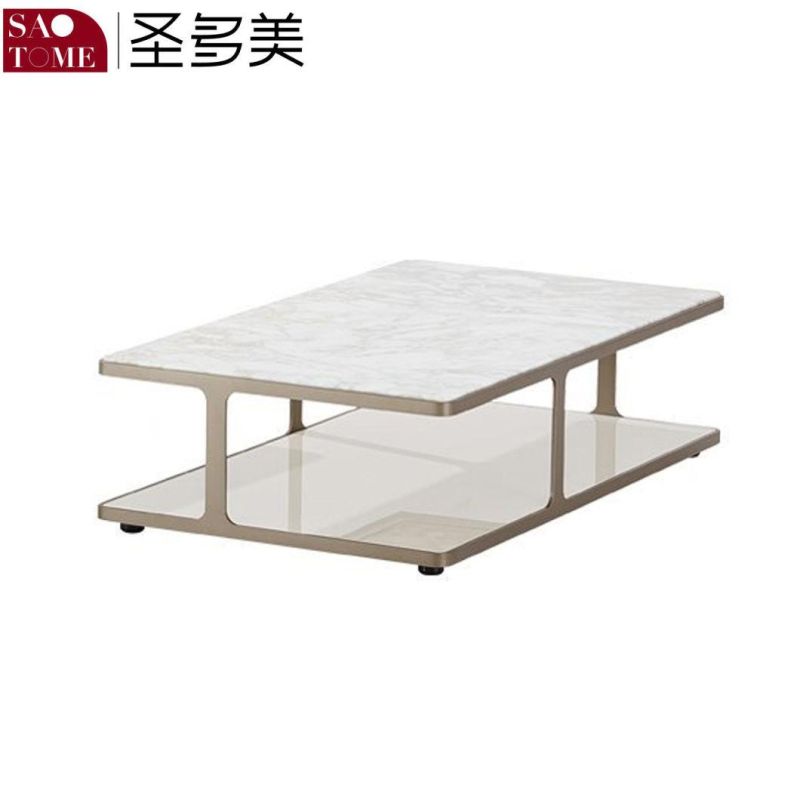 Modern Simple Living Room Furniture Smoked White Oak Long Tea Table