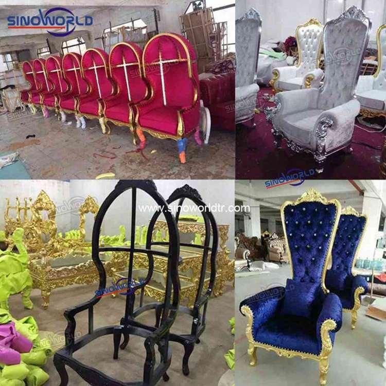 Sinoworld Wholesale Antique Wedding King Throne Dining Chair High Back