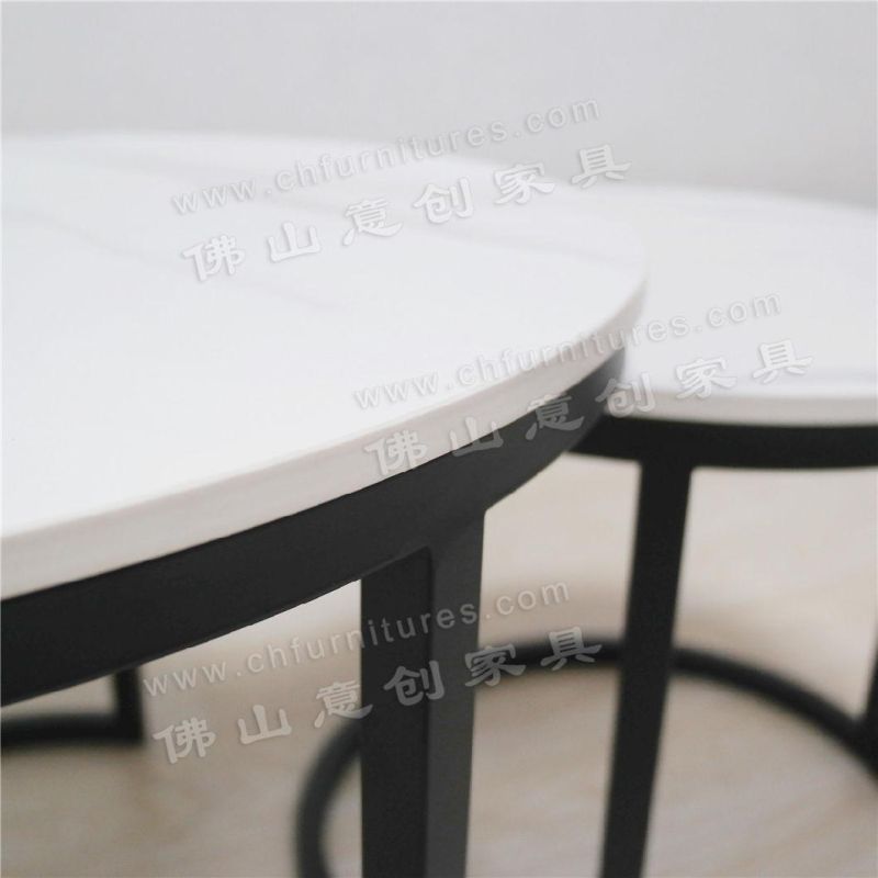 Italian Style Light Luxury Simple Huayan Slate Household Small Round Combination Coffee Table