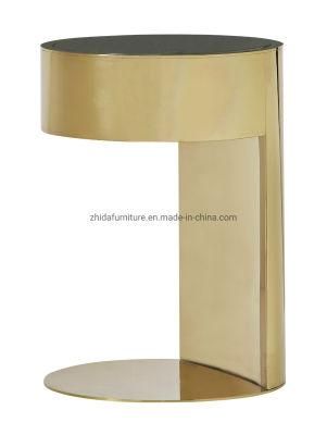 Luxury Contemporary Style Italian Golden Metal Glass Top Coffee Side Table