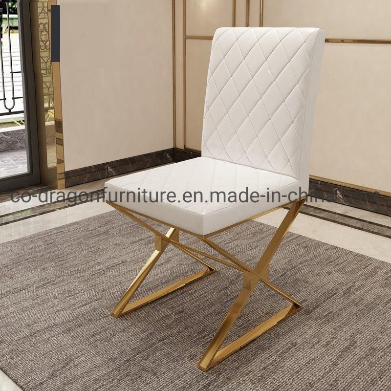 Dining Furniture High Back Steel Frame Leather Dining Chair