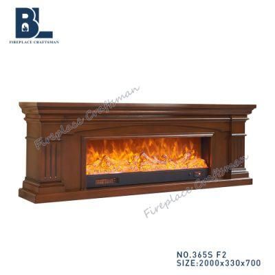 Factory Wholesale Indoor Freestanding Wood Electric Fireplace TV Stand with Wood Burning Stove