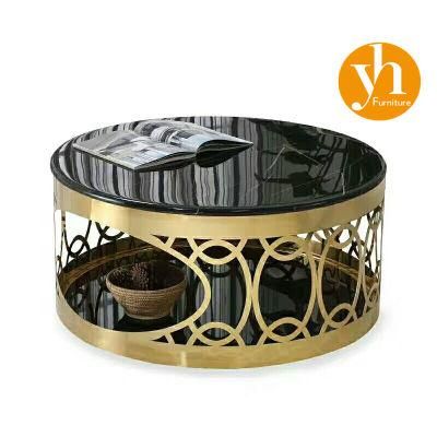 Modern Metal Round Side Table Living Room Furniture 38&prime;&prime; Diameter Simple Modern Sofa Table Coffee Table