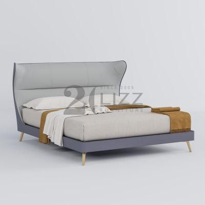 China Manufacturer Home Furniture High Quality Luxury Bedroom Bed Set Modern Genuine Leather Mattress Bed