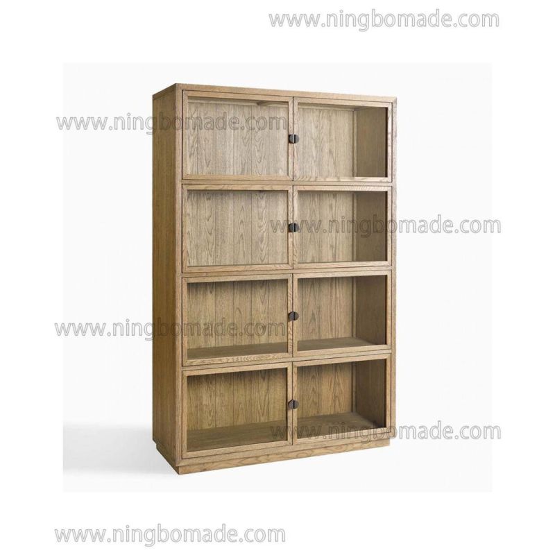 Clean Rectangular Design Furniture Natural Oak Display Cabinet