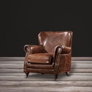 Antique Leather Armchair for Living Room