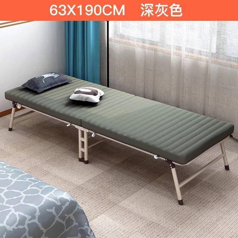 Green/Brown/Grey Color Single Person Folding Rest Bed with Mattress