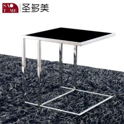 Side Table, Square Black Modern Home Decor Living Room Coffee Tea End Table