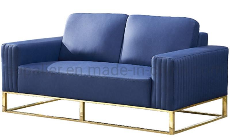 Cheap Modern blue Genuine Leather 3 Seater Sofa