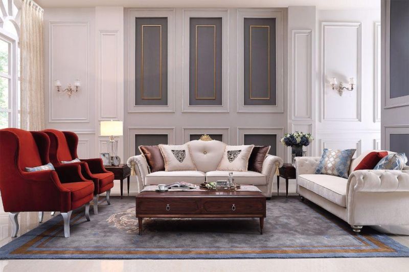 Living Room Furniture Wood Frame Fabric Sofa