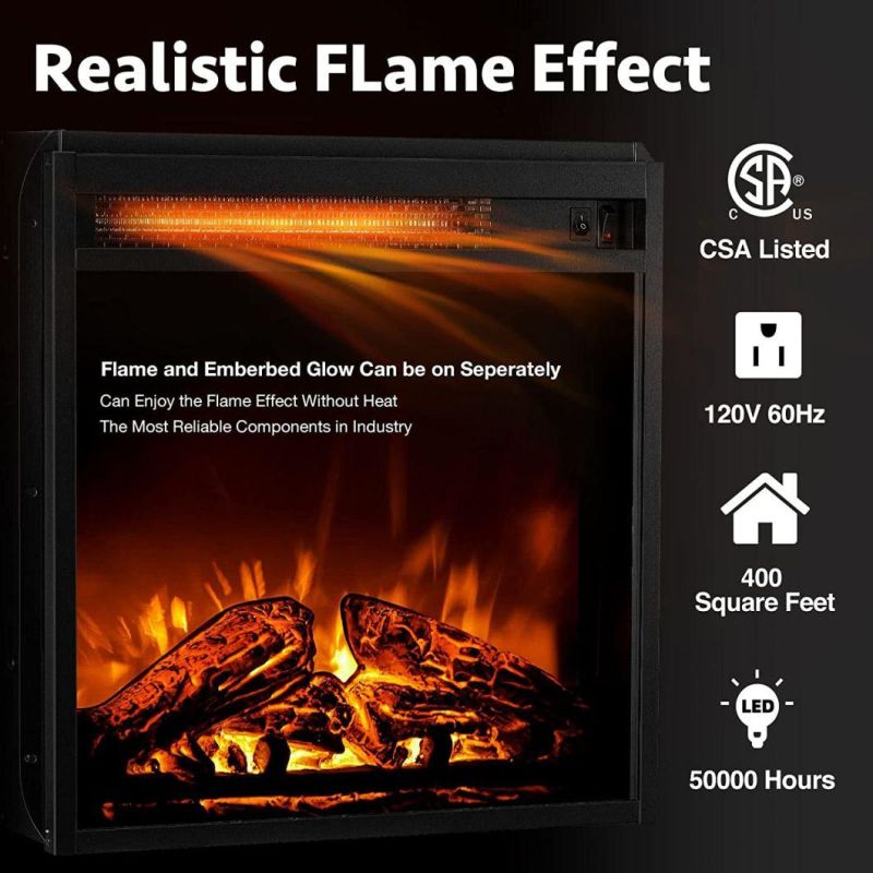 Modern Fireplace TV Stand TV Cabinet TV Console with LED Light for Living Room Bedroom