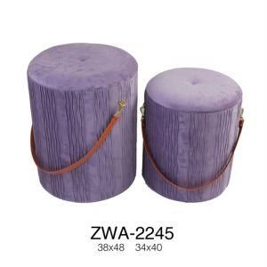 Yiya High Quality Living Room Velvet Storage Stool Ottoman