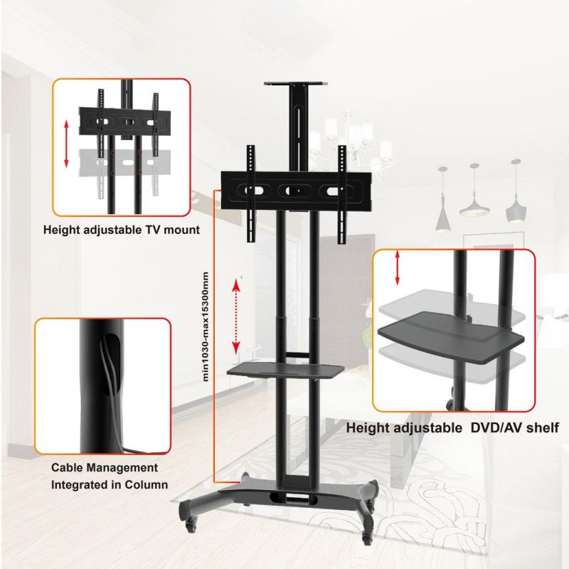 High Quality Rolling TV Stand for 32" to 70" Tvs (CT-FTVS-T104SE)