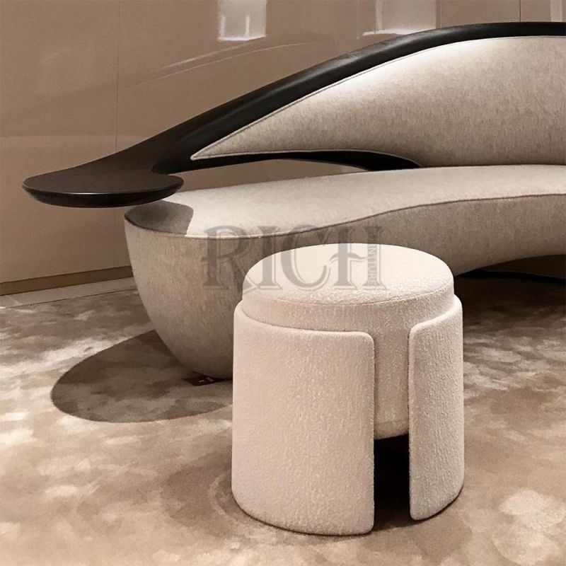 Circle Vanity Make up Stool MID Century Modern Footstool Cover Round Stools Modern Sofa Stool Ottoman