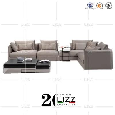 Modern Modular Living Room Loveseats Simple Home Furniture Luxury Italian Leather Corner Sofa