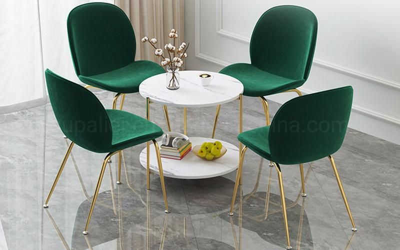 Home Furniture Cheap Gold Steel Round Side Table Marble