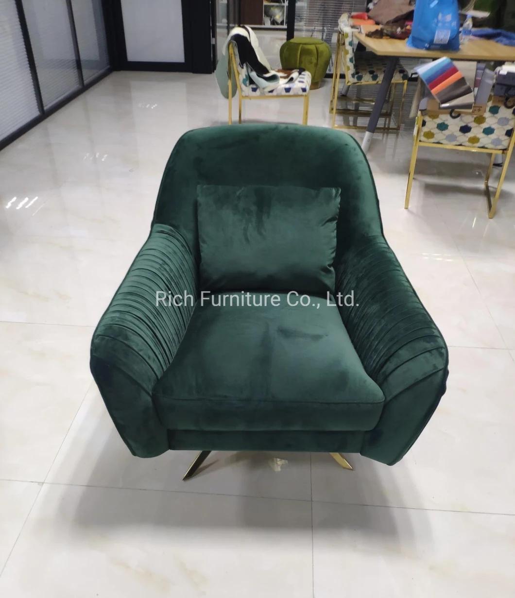 Modern Gold Furniture Living Room Swivel Fabric Velvet Chair