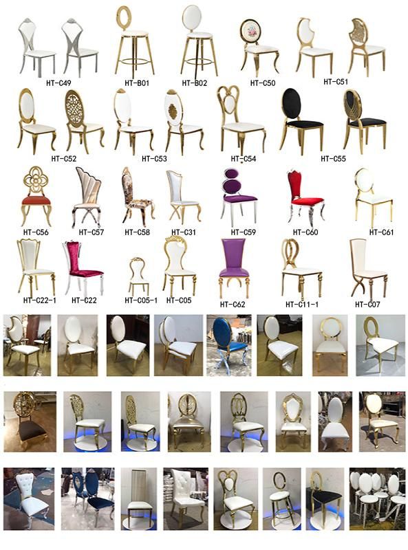 Modern Elegance Stackable Rose Gold Metal Back Stainless Steel Dining Chair White Wedding Banquet Chair