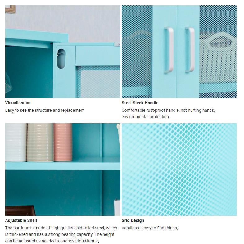 Wholesale Market Metal Sideboard Storage Cabinet with Mesh Doors