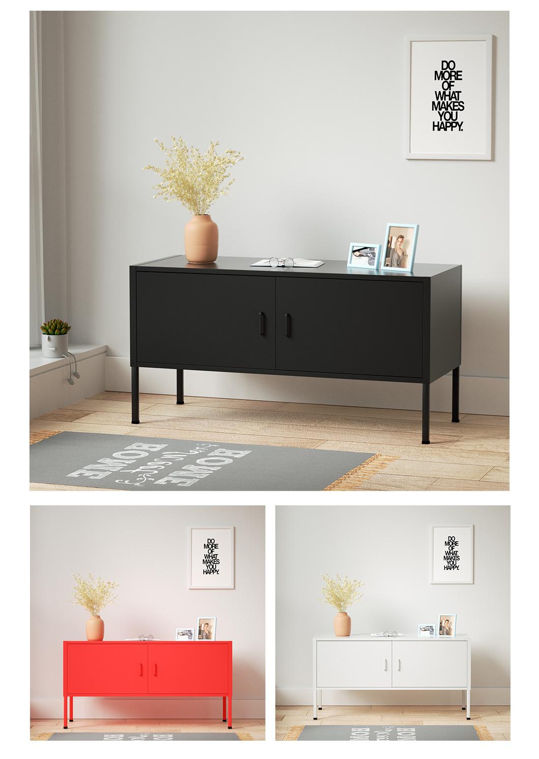 Modern TV Cabinet Metal Frame Modern TV Unit Cabinet Media Console TV Stand Cabinet for Living Room