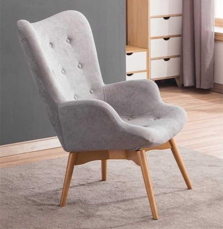 Modern Hotel Furniture Nordic Solid Wood Leg Home Flower Armchair Living Room Milano Fabric Sofa