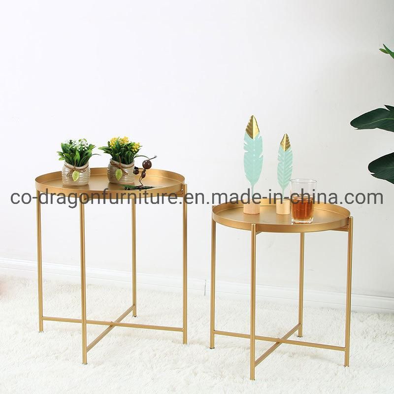 Home Furniture Metal Gold Stainless Steel Side Coffee Round Table