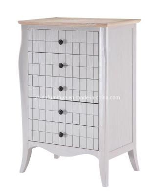 White Color Solid Wood Walnut Living Room Cabinet