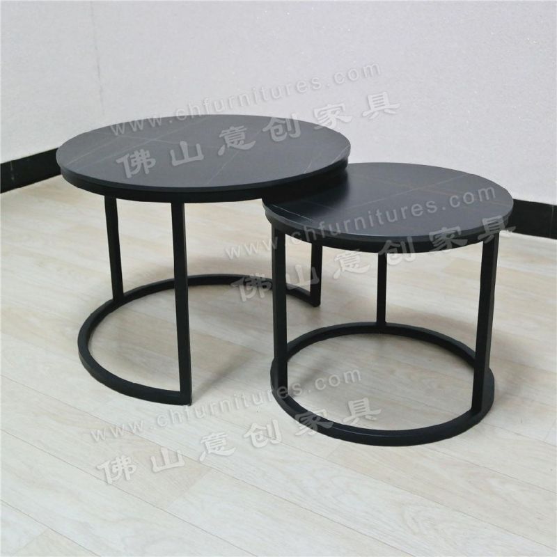 Italian Style Light Luxury Simple Huayan Slate Household Small Round Combination Coffee Table