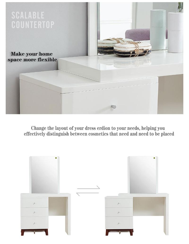 White Color Wooden Home Bedroom Living Room Furniture Children Kids Dresser Study Table