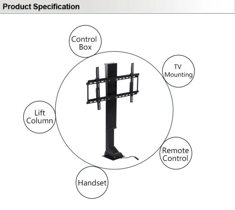 Compact Motorized TV Lift Mechanism Stand